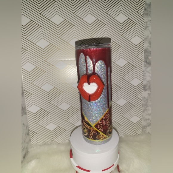 Other - Red and Silver Lipstick with Heart Design